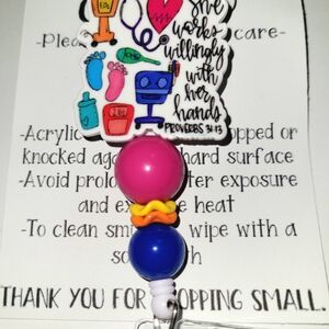 Hand Crafted Colorful Inspational Badge Reel